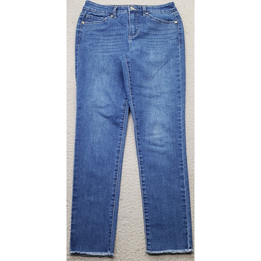 Sofia Jeans by Sofia Vergara Skinny Ankle Jeans Womens 2 Blue Stretch Raw Hem